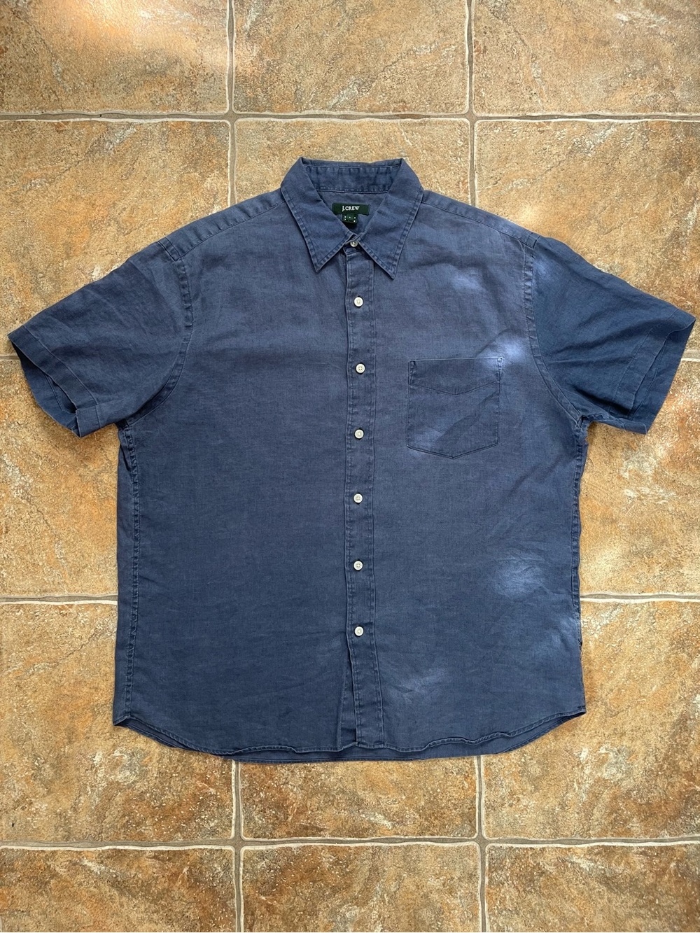 Men’s Short Sleeve Washed Linen Shirt